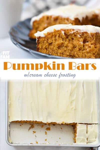 Pumpkin Bars with Cream Cheese Frosting - That Fit Fam